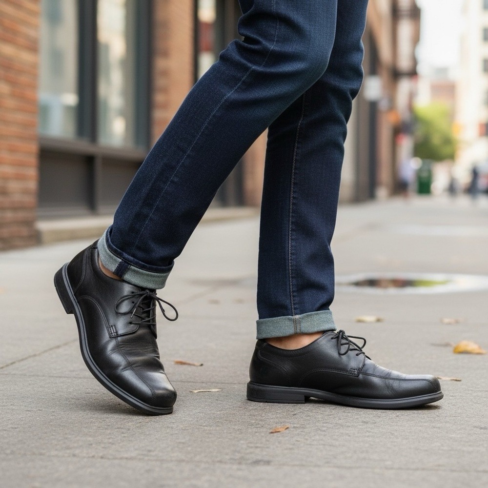 abeo Dawson Black‎ Leather Tie Oxford Comfort Dress Shoes Sz 12 M